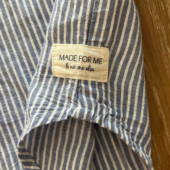 Striped blue and white women’s blouse linen blend - Picture 8 of 10